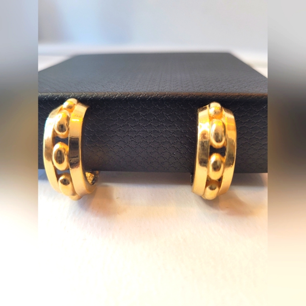 Christian Dior Gold Plated Clip Earrings